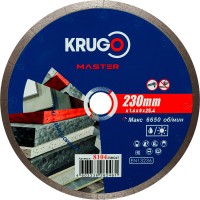 Диск алмазный сплошной ультратонкий KRUGO MASTER 230х1,6х25,4х8 mm 81042300247