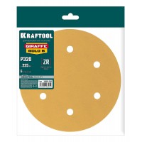 KRAFTOOL Giraffe GOLD-6 225 мм, Р320, шлифовальный круг на липучке, 6 отв. (35652-320)