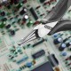 Плоскогубцы захватные для электроники ESD, плоские широкие губки, 115 мм, 2-комп антистатические ручки (KN-3512115ESD)