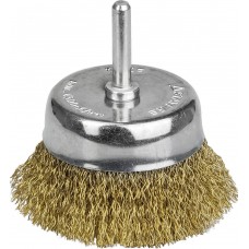 Щетка чашечная для дрели 63 мм, витая латунированная стальная проволока, 0.3 мм STAYER Professional 35117-063_z01