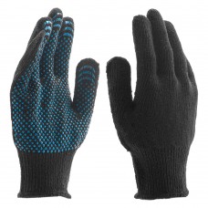 Перчатки хлопкоэфирные плюшевые, ПВХ Точка, 7 кл, 55 гр Сибртех (67769)