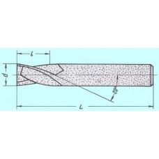 Фреза шпоночная d 2,0х 5х35 ц/х ВК8 цельная (dхв.=3мм)
