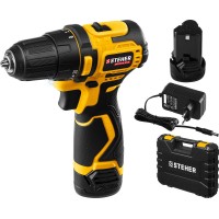 Дрель-шуруповерт бесщеточная 12 В, 35 Н·м, 2 АКБ (2 А·ч), кейс STEHER CDB-120-2