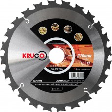 Пильный диск 210 x 2.4/1.6 x 24T x 30mm KRUGO (WA210024)