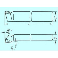 Резец Подрезной отогнутый 16х12х100 Т15К6