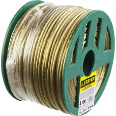 Трос стальной 4 мм, L 100 м, в полимерной оболочке STAYER 30410-40