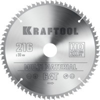 Пильный диск по алюминию Multi Material, 216 х 30 мм, 64Т KRAFTOOL 36953-216-30