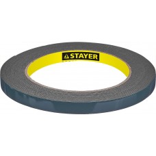 Лента клейкая двухсторонняя 9 мм, 5 м, черная, на вспененной основе STAYER Professional 12233-09-05