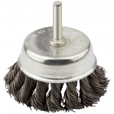 Корщетка чашечная, со шпилькой, стальная витая проволока 75 мм (38478)