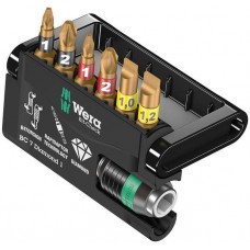 Набор бит торсионных с битодержателем Rapidaptor 7 Diamond 1, алмаз, 7 пр., 1/4 C6.3 Bit-Check WE-057416