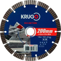 Диск алмазный Турбо сегментный KRUGO MASTER 200х2,4х25,4х10 mm 81072000269