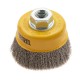 Щетка для УШМ, 75 мм, Чашка, витая нержавеющая проволока 0.3 мм, М14 Denzel (746043)