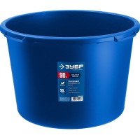 Таз строительный круглый 90 л, первичный высокопрочный пластик, усиленный ЗУБР 06094-90