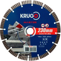 Диск алмазный Турбо сегментный KRUGO MASTER 230х2,6х25,4х10 mm 81072300270