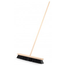 Уличная щётка с черенком EURO, буковая колодка 60см, шлифованный черенок из берёзы 120см (d22мм) щетина 70мм, 5-рядная GRINDA 39251-600