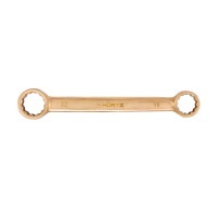 Ключ гаечный накидной двусторонний плоский 19х22 искробезопасный сплав BeCu, HORTZ
