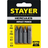 Биты для ударной отвертки Hercules, 36 мм, 4 шт STAYER Professional 25667-S4_z01