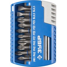 Набор бит с магнитным адаптером 11 шт ЗУБР 26050-H11