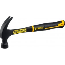 Молоток-гвоздодёр столярный цельнометаллический 450 г Strike Professional STAYER 2025-450