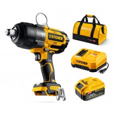 Гайковерт ударный бесщеточный 20 В, 1000 Н·м, 1 АКБ LMS (4 А·ч), сумка STEHER CWB-1000-41