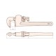 Ключ трубный американский 85x900 искробезопасный сплав AlCu 131-1014, HORTZ