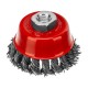 Щетка для УШМ, 75 мм, М14, чашка, крученая проволока 0.8 мм Matrix (74622)