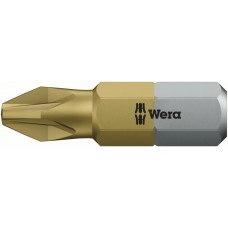 Бита PZ 2 x 25 мм сверхтвёрдая нитрид титана 1/4 C6.3 серия 855/1 TiN PZ Wera WE-480222