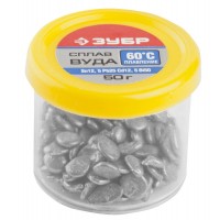 Сплав легкоплавкий в гранулах ВУДА Sn12.5, Pb25, Cd12.5, Bi50 60°C, 50 г ЗУБР 55458-050