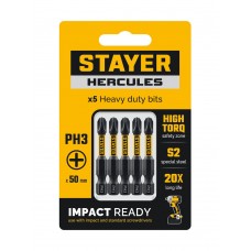 Биты торсионные HERCULES, PH3, 50 мм, 5 шт STAYER 26231-3-50-5