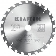 Пильный диск по дереву Fast, 185 х 20 мм, 24Т KRAFTOOL 36950-185-20