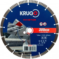 Диск алмазный Турбо сегментный KRUGO MASTER 300х3,0х25,4х10 mm 81073000272