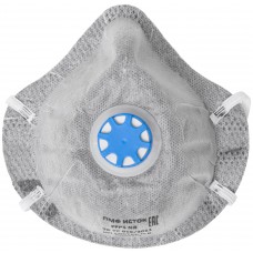 Полумаска фильтрующая, FFP1, формованная, 4-х слойная, угольный фильтр, с клапаном (12306)