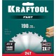 Пильный диск по дереву Fast, 190 х 30 мм, 24Т KRAFTOOL 36950-190-30