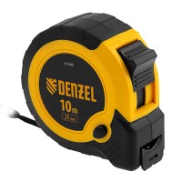 Рулетка 10м х 25мм, двухкомп. корпус, кнопка-пауза Denzel