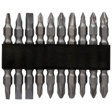 Биты набор 10 шт CrV, 65 мм, двухсторонние (57650)