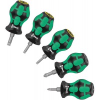 Набор отвёрток коротких Kraftform 5 пр., SL 0.6x3.5x25/0.8x4.0x25/1.0x5.5x25, PZ 1x25/2x25 Stubby Set 2 WE-008871