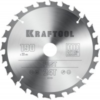 Пильный диск по дереву Fast, 190 х 20 мм, 24Т KRAFTOOL 36950-190-20