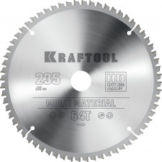 Пильный диск по алюминию Multi Material, 235 х 30 мм, 64Т KRAFTOOL 36953-235-30