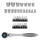 Набор торцевых головок, трещотка 120 зубьев, 1/2,3/8”, CrV, 36 предметов Gross