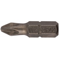 Биты WP, сталь S2, с насечкой, Профи, 25 мм PZ2, 20 шт. (57582)