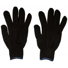 Перчатки вязаные упрочненные ( 5 нитей ) черные х/б (12496)
