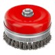 Щетка для УШМ Heavy Duty, 125 мм, М14, чашка, крученая проволока 0.5 мм Matrix (74674)