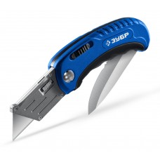 Универсальный складной нож 2-в-1 с трапециевидным лезвием технический ЗУБР Компакт-2-А24 09227