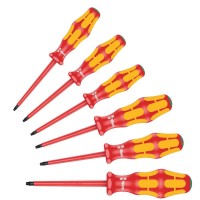 Набор отверток диэлектрических TORX 6 предметов TX8-9-10-15-20-25 Wera Kraftform Plus 167 i/6 TORX VDE WE-133356