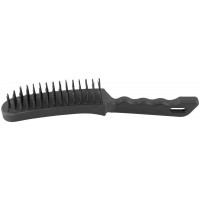 Корщетка стальная, черная пластиковая ручка, 275 мм, 6-ти рядная (38444)