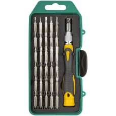 Отвертка с битами для точных работ, 30 CrV бит, пластиковый бокс (56189)