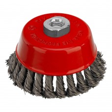 Щетка для УШМ, 100 мм, М14, чашка, крученая проволока 0.5 мм Matrix (74628)