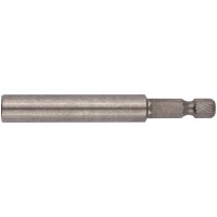 Адаптер для бит, магнитный фиксатор (с кольцом), цельнометаллический, нерж.сталь, Профи 75 мм (57617)