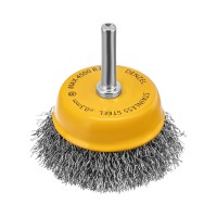 Щетка для дрели, 65 мм, Чашка, со шпилькой , нержавеющая витая проволока Denzel (744613)