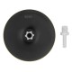 Тарелка опорная для дрели и УШМ с липучкой, 150 мм, твердая, с адаптером c М14 на d8 Denzel (76255)